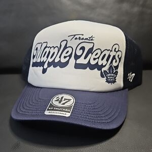 Toronto Maple Leafs Navy and White Snapback Trucker Hat